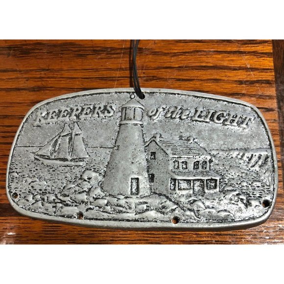 Keepers of the Light Metal Plaque Lighthouse Sailboat Nautical Design Ornament - Picture 6 of 7